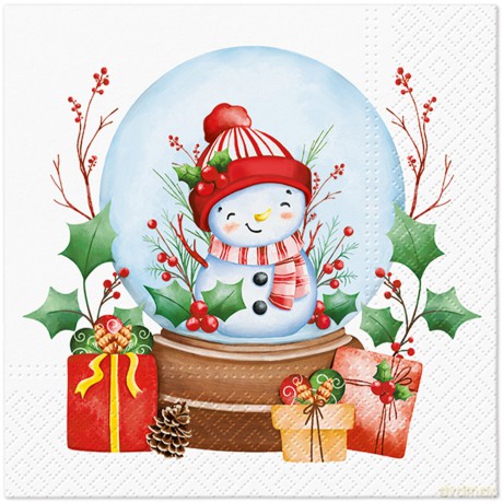 Serwetki BN Lunch Tete a Tete Snowman in a ball 33x33 20szt./op.