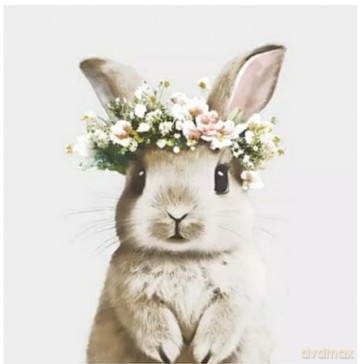 Serwetki Daisy Wielkanoc lunch - Bunny in Floral Wreath SDWL012601
