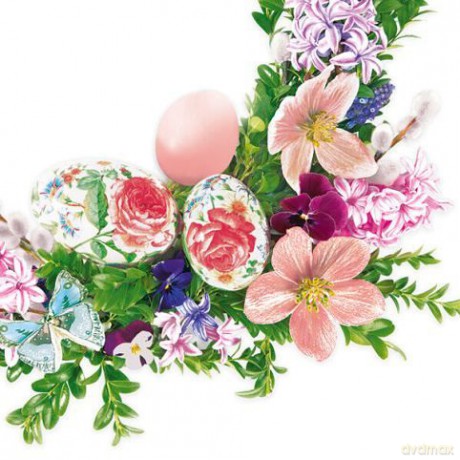 Serwetki Daisy Wielkanoc lunch - Photo Wreath with Eggs SDWL012701