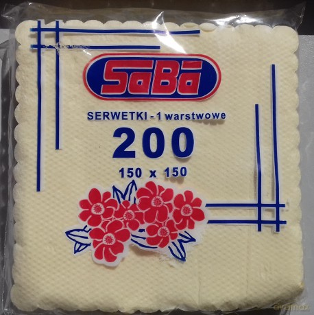 Serwetki gastronomiczne krem OP=200szt.15x15cm