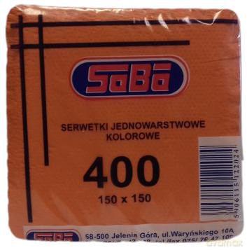 Serwetki gastronomiczne pomarańcz 15x15cm op.400 szt.