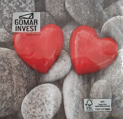 Serwetki Lunch 33x33 Love stones