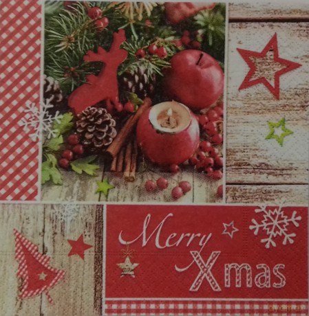 Serwetki Lunch 33x33 Merry Xmas
