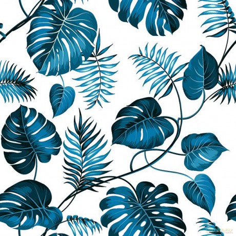 Serwetki Lunch 33x33 Monstera blue