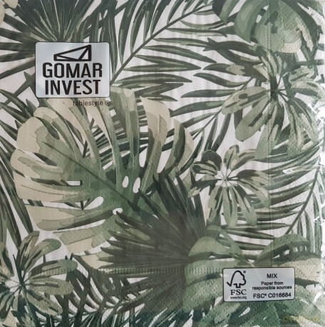 Serwetki Lunch 33x33 Monstera pattern