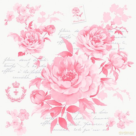 Serwetki Lunch 33x33 Romantic flower rose