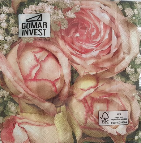 Serwetki Lunch 33x33 Royal flower