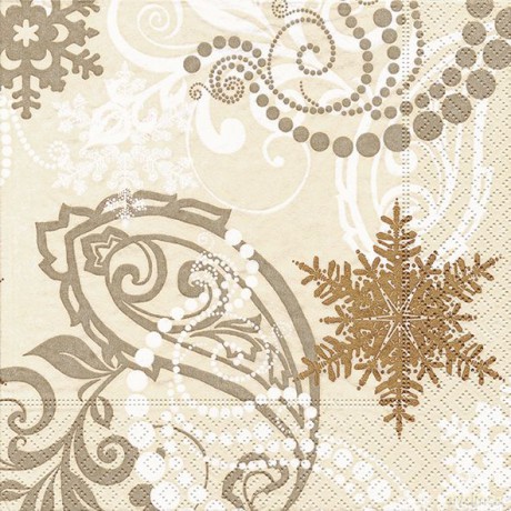 Serwetki Lunch 33x33 Witner paisley cream