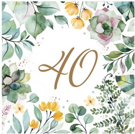 Serwetki Lunch Maki - 40 Urodziny Floral Frame SLOG060702
