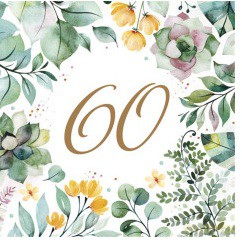 Serwetki Lunch Maki - 60 Urodziny Floral Frame SLOG060704