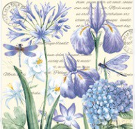 Serwetki Lunch Maki - Irises, Hydrangea and Dragonflies SL_OG_055701
