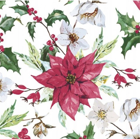 SerwetkI Maki coctail BN Watercolour Poinsettia 25x25 20szt./op. CD_GW_020401