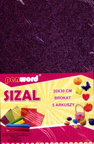 Sizal w arkuszach brokat fioletowy 20x30 "5