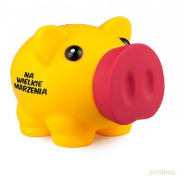 Skarbonka piggy żółta "na wielkie marzenia"