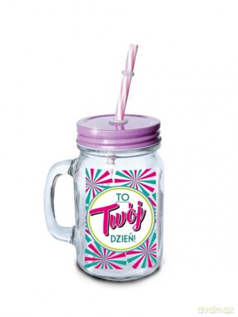 Słoik z rurką 450 ml "Twój dzień"