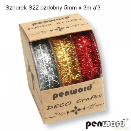 Sznurek ozdobny S22 5mm x 3m mix