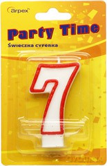 Świeczka cyferka nr 7 czerwona