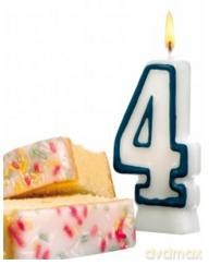 Świeczka jubileuszowa cyfra "4"