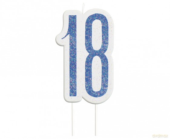 Świeczka piker "18" niebieska