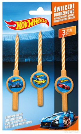 Świeczki Hot Wheels 11cm (3szt)