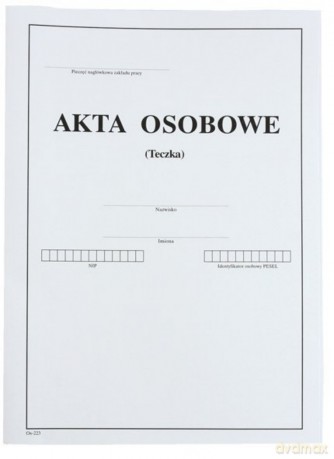 Teczka na akta osobowe A4 biała