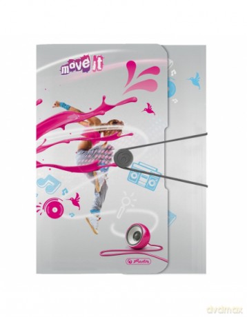 Teczka rysunkowa A4 PP z gumką Move It Pink