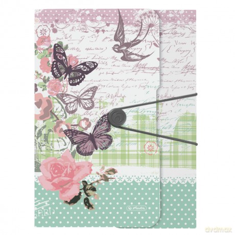 Teczka rysunkowe A4 PP z gumką Ladylike Butterfly 224722