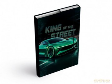 Teczka skrzydłowa z gumką A4 box Auto