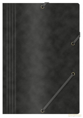 Teczka z gumką A4 preszpanowa czarna 390g. (21194011-05) Office Products