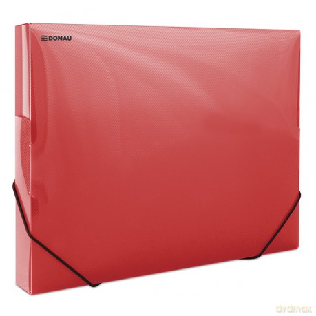 Teczka z gumką Donau A4/3cm przestrzenna czerwona (8545001PL-04)