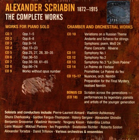 Scriabin Complete Works [18CD]