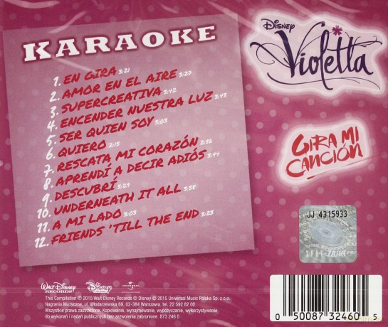 Violetta - Girami Cancion Vol. 3 Karaoke (Disney) Soundtrack [CD]