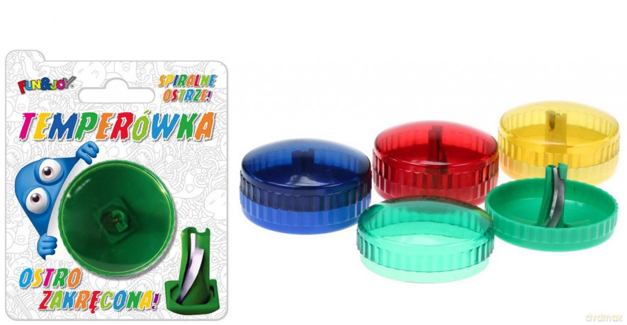Temperówka zwykła spiralne ostrze Fun&Joy na blistrze (mix)