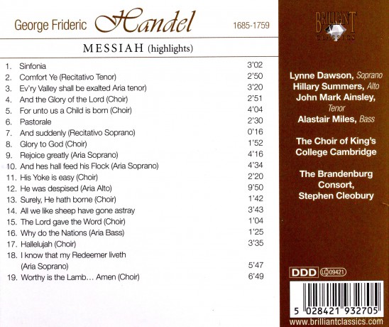 Handel: Messiah Highlights [CD]