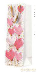 Torba butelka 12x37x10cm Balloons Rose