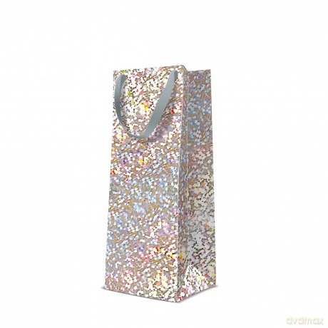 Torba butelka bottle standard 12x37x10cm srebrna holograficzna