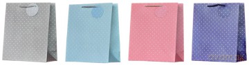 Torba ozdobna matowa TT-22 kropki (21,5x26,4x10cm) mix
