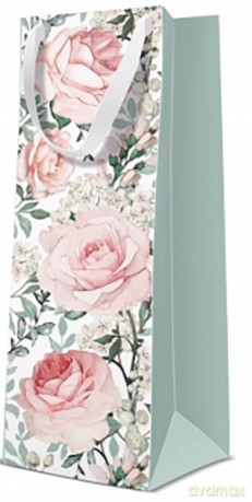 Torba premium butelka Gorgeous Roses12x37x10cm
