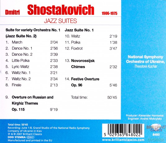 Shostakovich: Jazz Suites [CD]