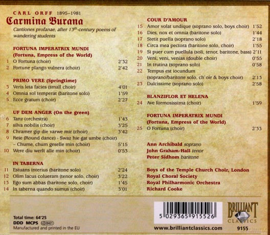 Soloists, Choirs: Carmina Burana [CD]