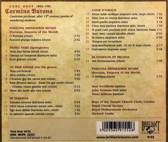 Soloists, Choirs: Carmina Burana [CD]