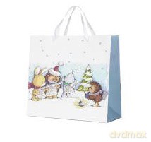 Torba prezentowa papierowa 25x25cm, dziecięca - kolędnicy