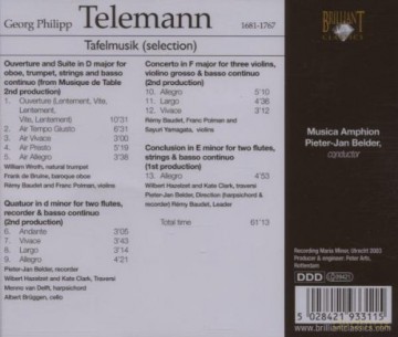 Telemann: Tafelmusik (SELECTION) [CD]