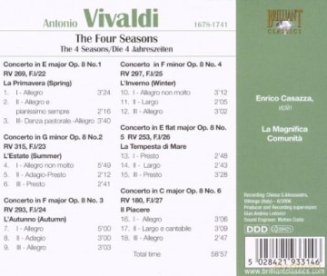 Vivaldi: The Four Seasons [CD]