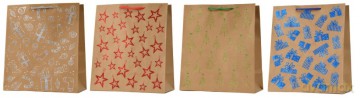 Torba świąteczna papierowa kraft TKB-30S (26,4x32,4x13,7cm) mix