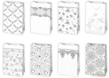 Torba T1 biała grafika (10x16x6cm) op.10 szt. mix
