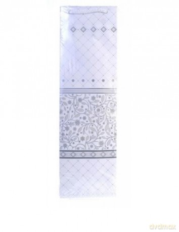 Torba T12B butelka biała grafika brokat (12x40x9cm) op.10 szt. mix