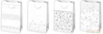 Torba T3B biała, brokat (16x24x7cm) op.10 szt.