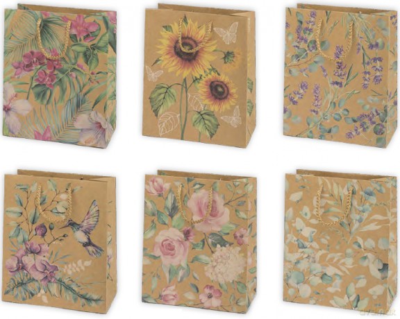 Torba T4 eko kwiaty (19x23x10,5cm) op.10 szt. mix