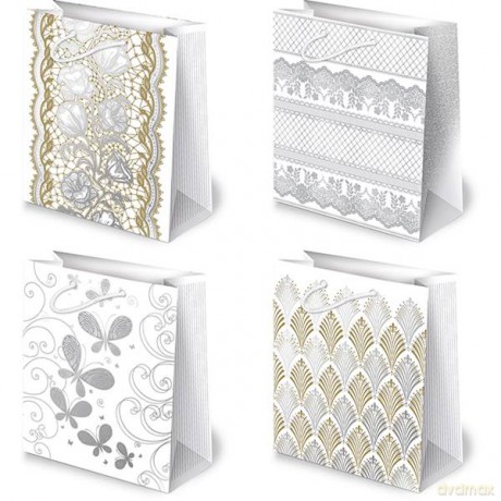 Torba XL Avantgarde grafika metalizowana (33x36,5x13) op-10 sztuk MIX